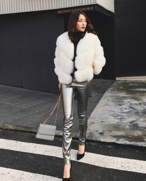 Cropped Fox Fur Jacket